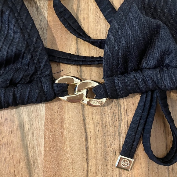Michael Michael Kors Black Textured String Bikini Set – Size Small - Picture 2 of 5